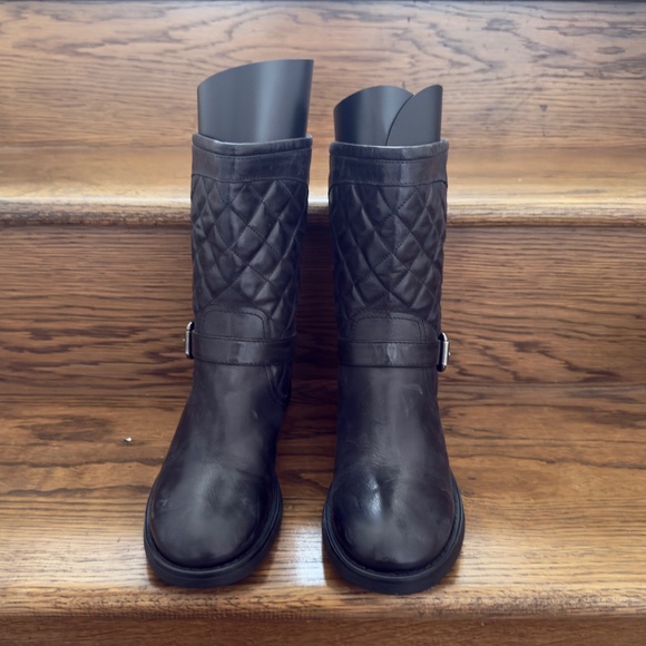 Aquatalia Black Quilted Leather Moto Boot NWOT 8.5 - Picture 3 of 12